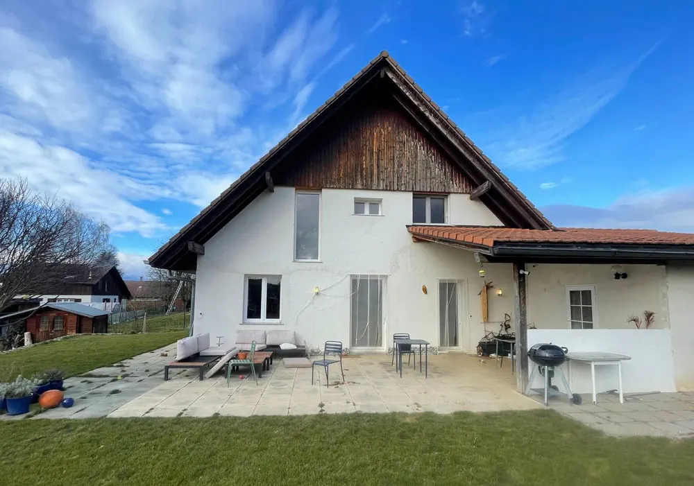 Avant rénovation de façade à Sévaz, près d'Estavayer-le-Lac